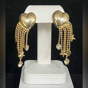 Vintage Carolee Heart Dangle Earrings